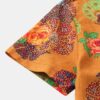 Tropical Short Sleeve Button Up Collared Shirt in Orange - Image 7