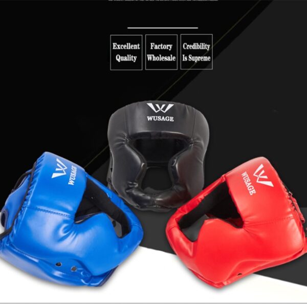 Professional Boxing Protective Helmet Taekwondo Muay Thai Training Head Full Cover PU Headgear Adult Children Boxing Equipment