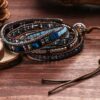 Blue Bead Adjustable Bohemian Crystal Healing Bracelet - Image 3