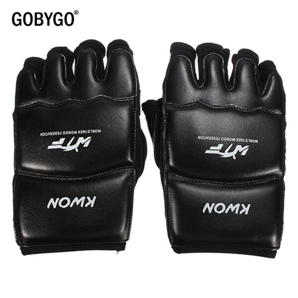 GOBYGO Half Finger Boxing Gloves PU Leather MMA Fighting Kick Boxing Gloves Karate Muay Thai Training Workout Gloves Kids Men - Image 6