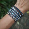 Blue Bead Adjustable Bohemian Crystal Healing Bracelet - Image 2