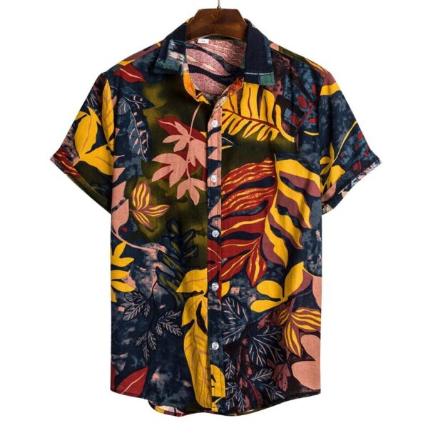 Creative Print Short Sleeve Button Up Shirts - Image 7