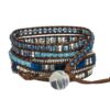 Blue Bead Adjustable Bohemian Crystal Healing Bracelet - Image 4