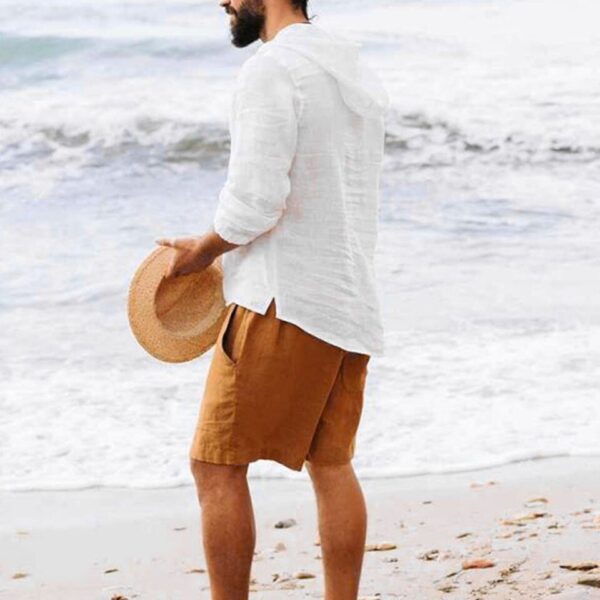 Men Cotton Linen Long Sleeve - Image 8