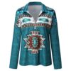 Women’s Long-Sleeved V-Neck Zipper Pullover - Image 4
