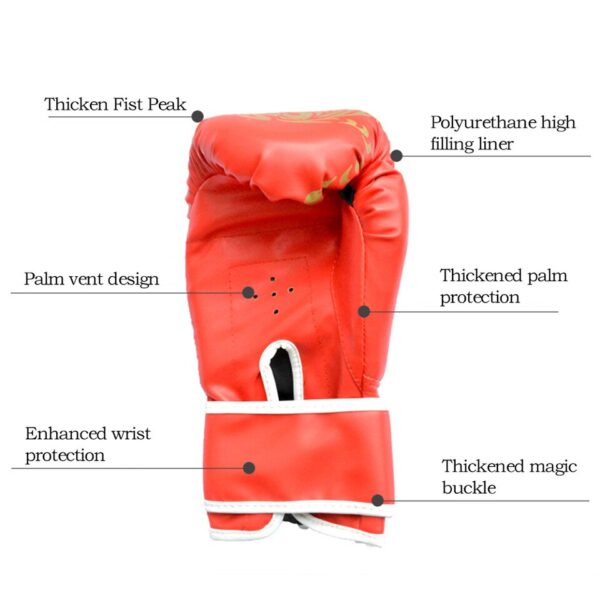 1 Pair Adults Kids Children Boxing Gloves Flame Mesh Breathable PU Leather Training Fighting Gloves Sanda Boxing Training Gloves - Image 9
