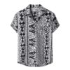Geometric Camisa Button Up Short Sleeved Collared Shirt - Image 4