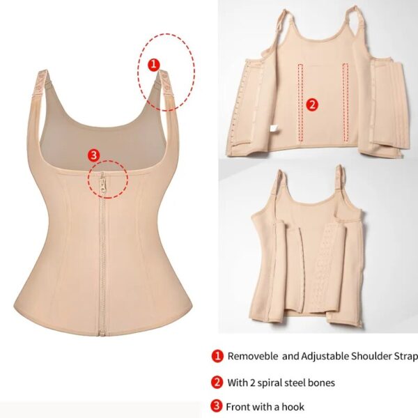 Women Waist Trainer Corset Zipper Vest - Image 10
