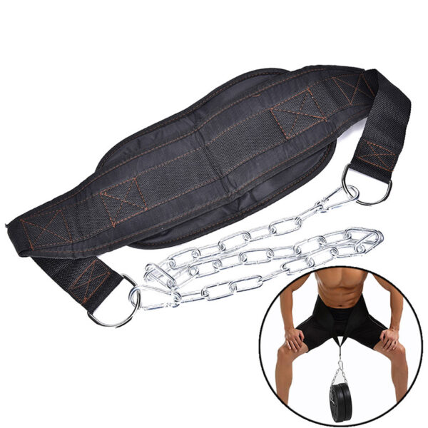 Weight Lifting Belt With Metal Chain Waist Strength Training Pull-up Gym Equipment Bodybuilding Musculation Exercise Fitness - Image 6