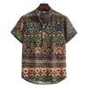 Expressive Print Short Sleeve Button Up Shirts - Image 7