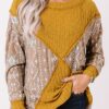 Orange Geometric Print Ribbed Knit Top - Image 6