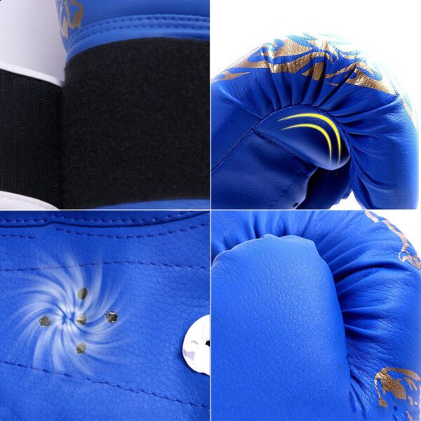 1 Pair Adults Kids Children Boxing Gloves Flame Mesh Breathable PU Leather Training Fighting Gloves Sanda Boxing Training Gloves - Image 4