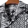 Geometric Camisa Button Up Short Sleeved Collared Shirt - Image 8