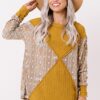Orange Geometric Print Ribbed Knit Top - Image 4