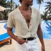 Gentleman Solid Knitted Cardigan Shirts